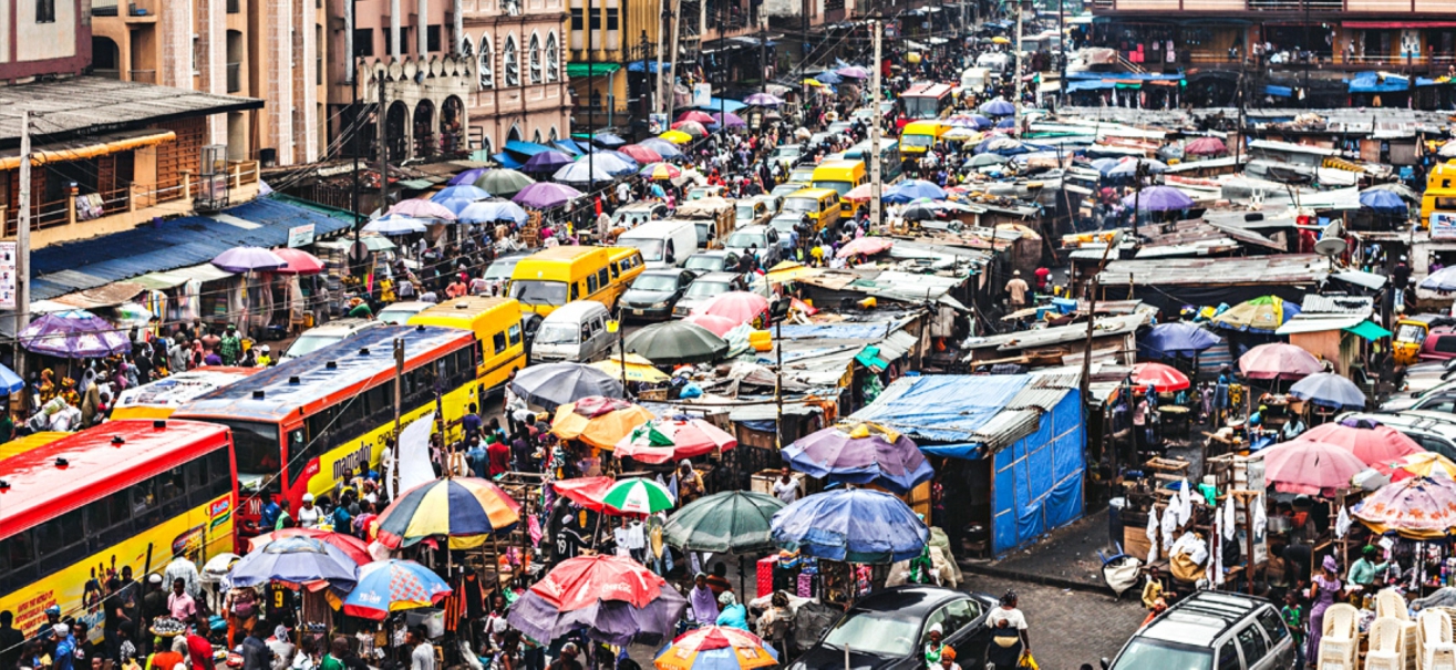 Lagos, Nigeria market scene